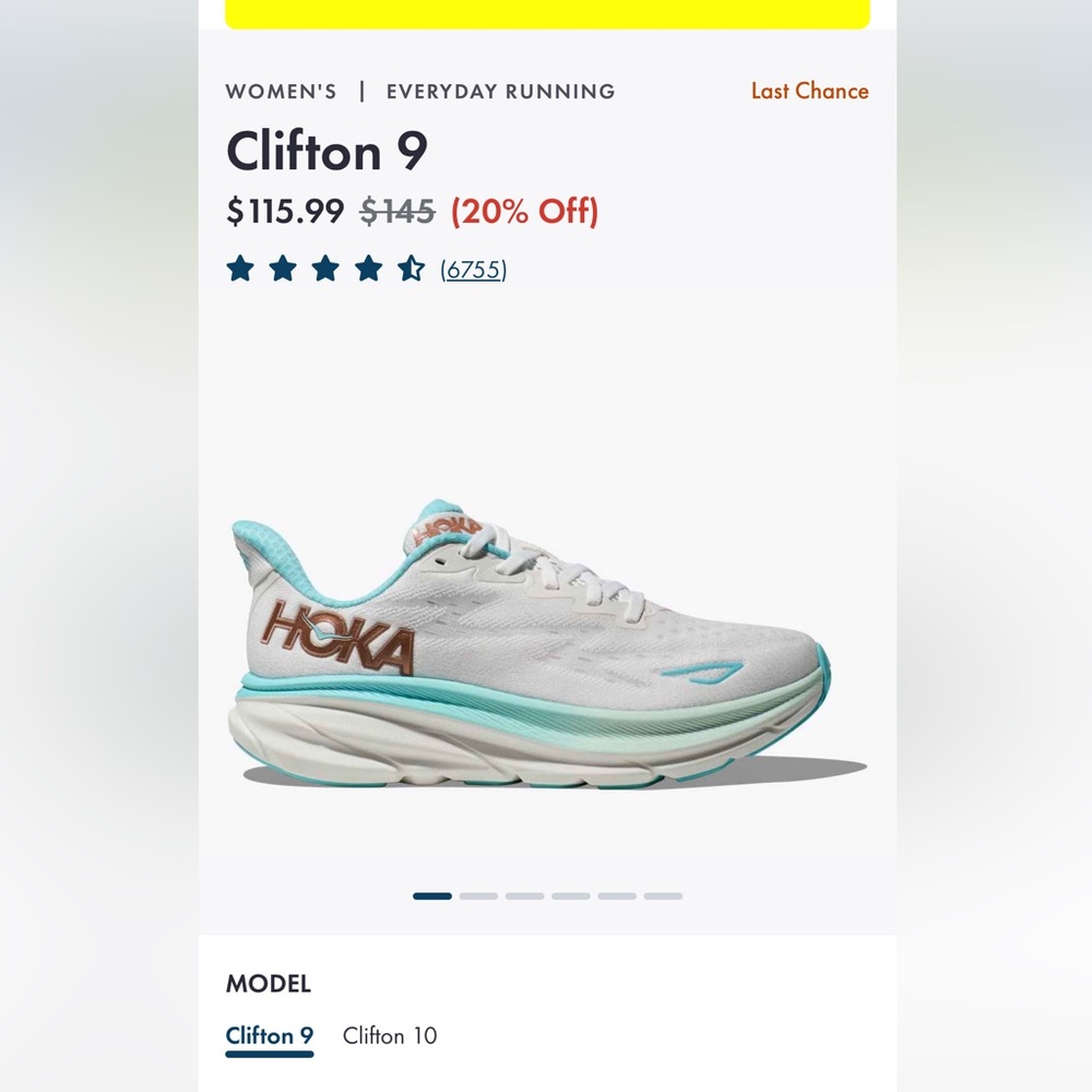 Hoka Women's White and Teal Athletic Shoes